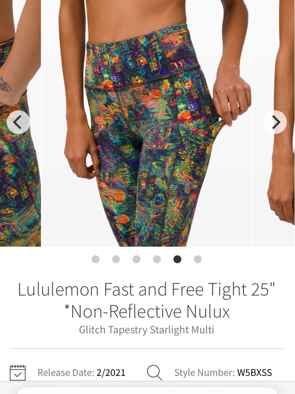 Rave Festival Lululemon 2020 rare neon print Leggings pockets drawstring 2 7/8